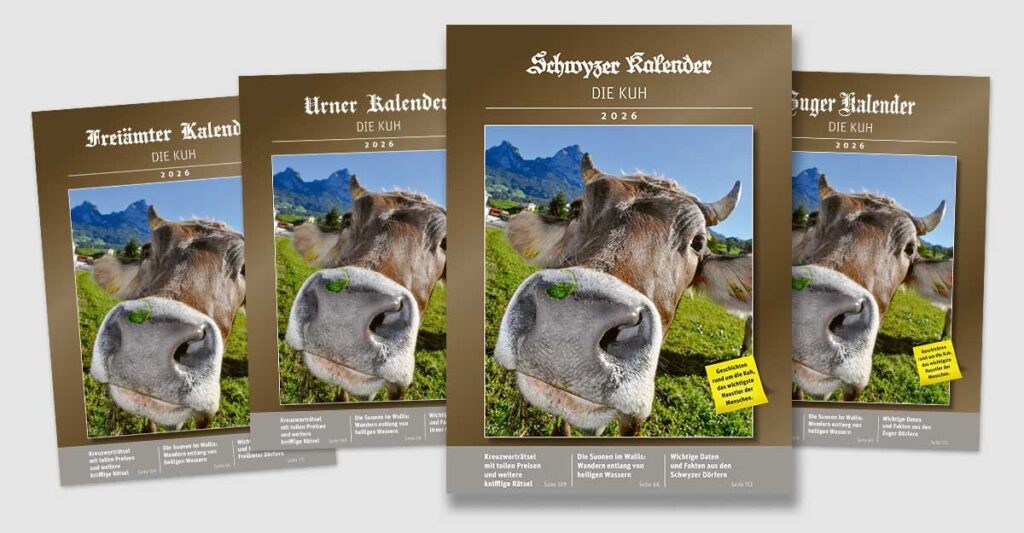 Alle Titelbilder Kalender Schwyz, Zug, Uri und Freiamt