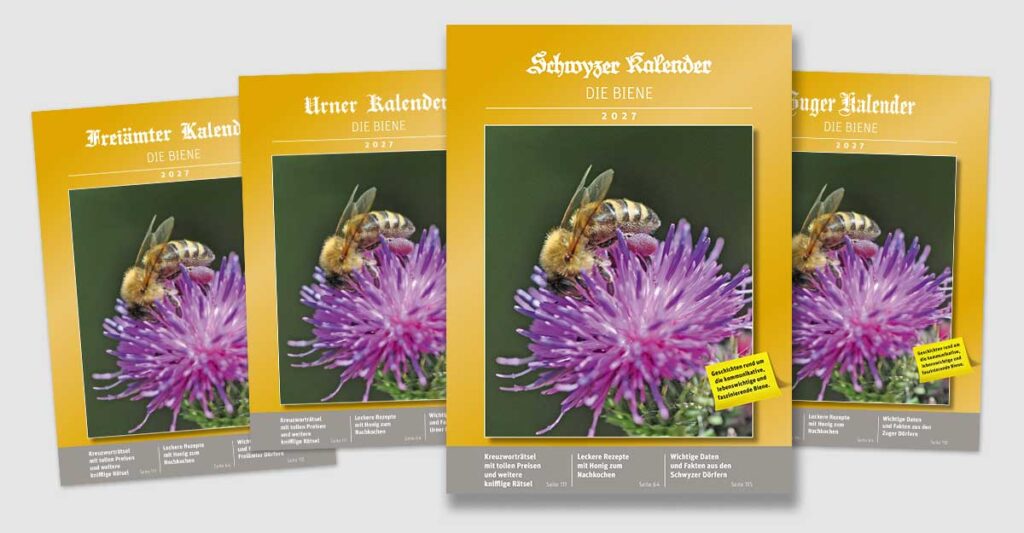 Alle Titelbilder Kalender Schwyz, Zug, Uri und Freiamt